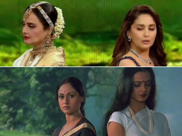 Watch Madhuri Dixit and Rekha enact the famous Silsila scene 