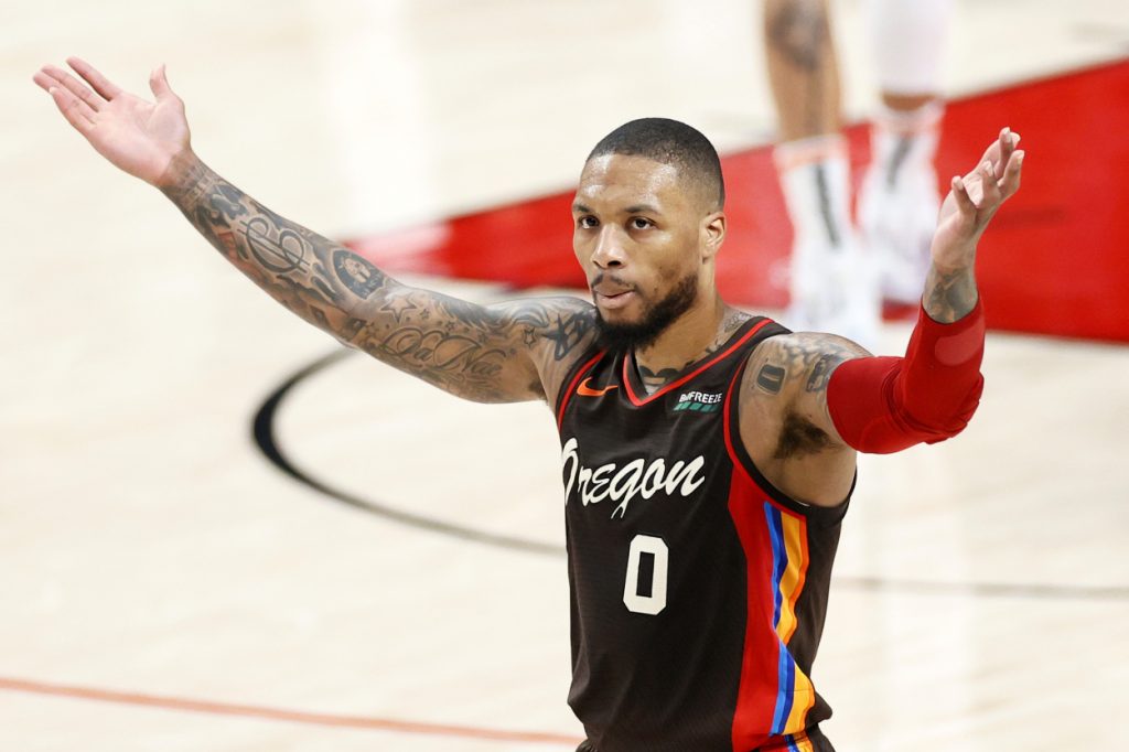 Portland Trail Blazers star Damian Lillard, who has been involved in numerous trade rumors.