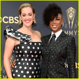 Nominee Samira Wiley & Wife Lauren Morelli Pose on the Emmys 2021 Red Carpet