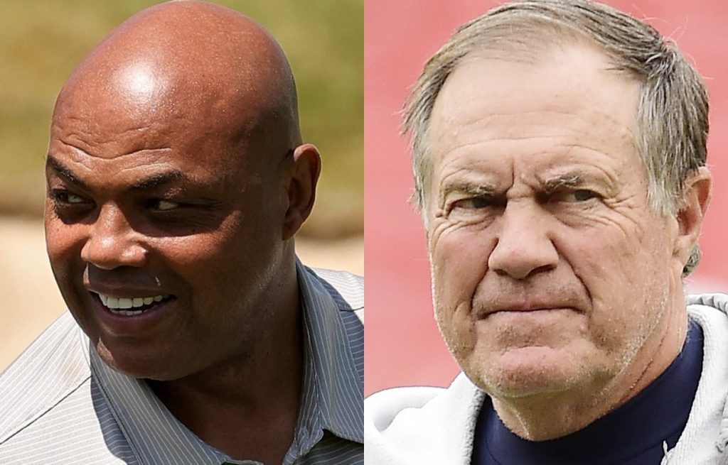 NBA legend Charles Barkley (L) and New England Patriots head coach Bill Belichick.