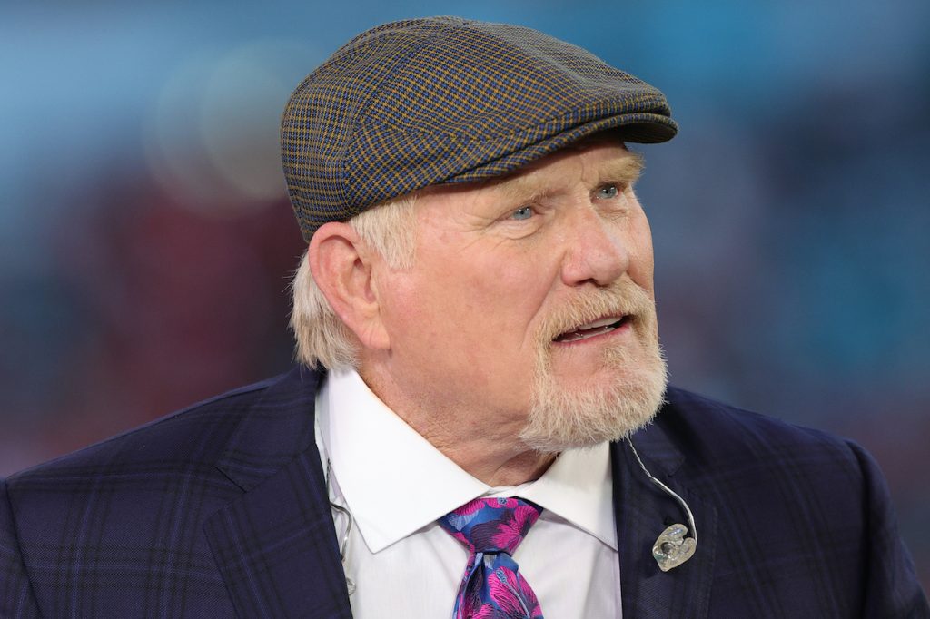 Fox Sports host and former NFL quarterback Terry Bradshaw, who recently admitted he doubted Lamar Jackson, looks on prior to Super Bowl LIV between the San Francisco 49ers and the Kansas City Chiefs at Hard Rock Stadium on February 02, 2020 in Miami, Florida.