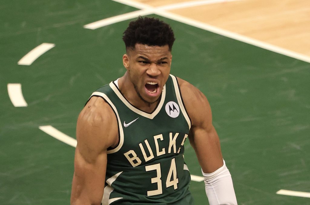 Milwaukee Bucks superstar Giannis Antetokounmpo during Game 3 of the 2021 NBA Finals