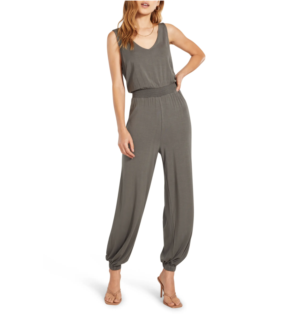 BB Dakota x Steve Madden Cypress Smock Waist Jogger Jumpsuit