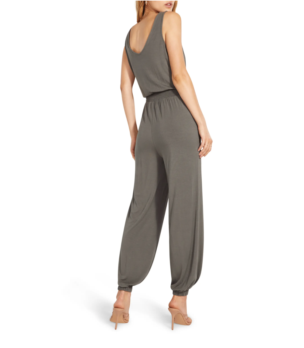 BB Dakota x Steve Madden Cypress Smock Waist Jogger Jumpsuit