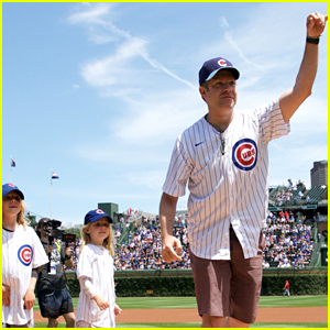 Jason Sudeikis Throws First Pitch at Cubs Game with His Two Adorable Kids!