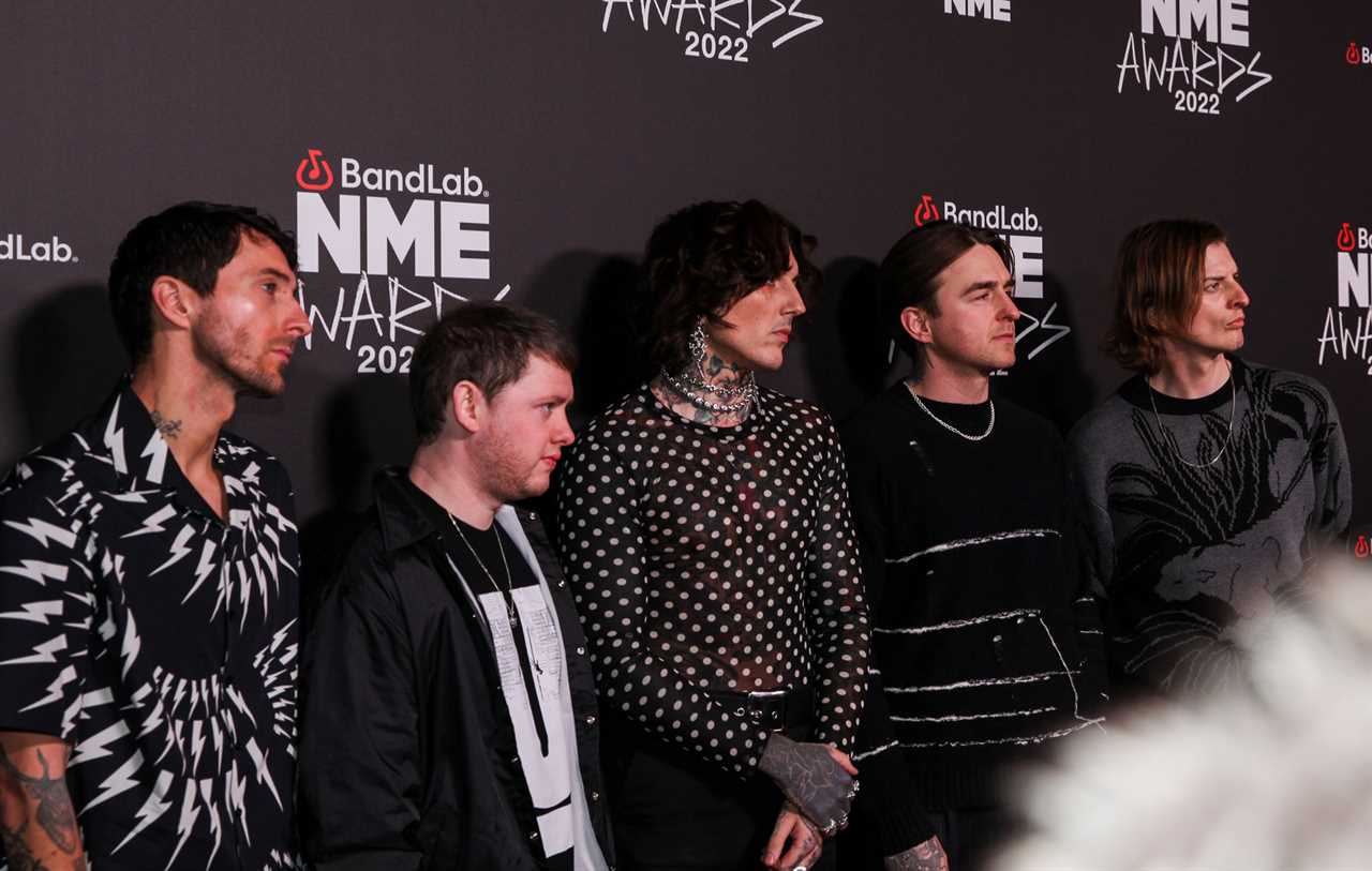 Bring Me The Horizon on the BandLab NME Awards 2022 red carpet