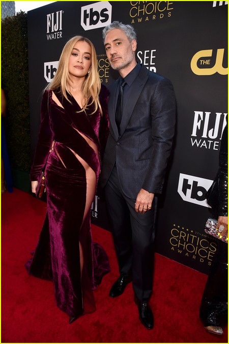 Rita Ora and Taika Waititi on the Critics Choice red carpet