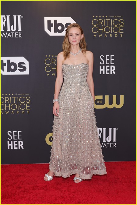 Carey Mulligan (presenter) on the Critics Choice red carpet