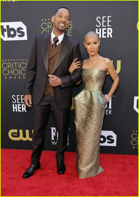 Will Smith and Jada Pinkett Smith (King Richard) on the Critics Choice red carpet