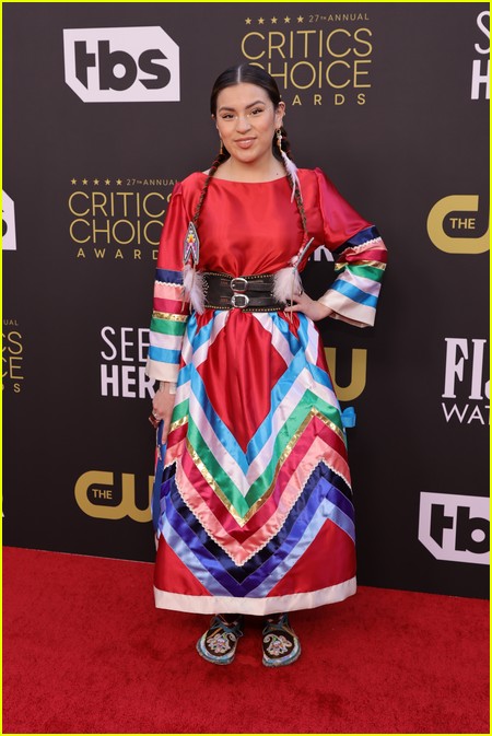 Paulina Alexis (Reservation Dogs) on the BAFTAs red carpet