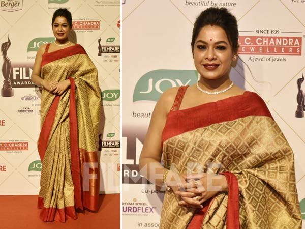 Joy Filmfare Awards Bangla 2021: Iman Chakraborty looks ravishing in a gold and red saree 