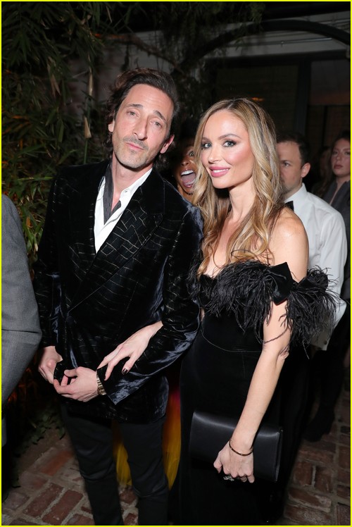 Adrien Brody, Georgina Chapman at the CAA Pre-Oscars Party