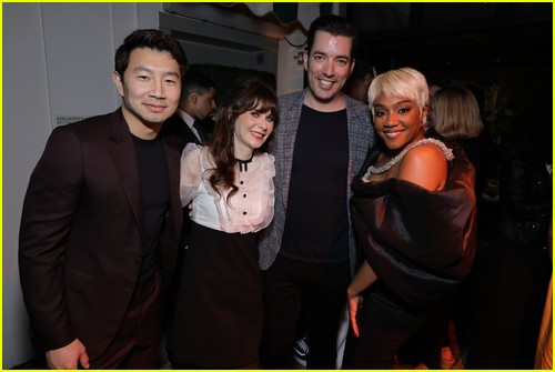 Simu Liu, Zooey Deschanel, Jonathan Scott, Tiffany Haddish at the CAA Pre-Oscars Party