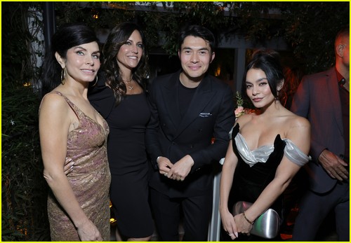 Megan Silverman, Tracy Brennan, Henry Golding, Vanessa Hudgens at the CAA Pre-Oscars Party