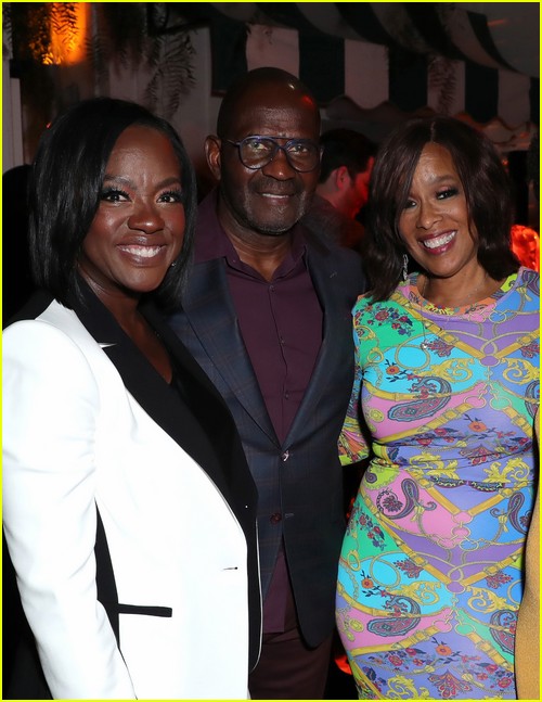 Viola Davis, Julius Tennon, Gayle King at the CAA Pre-Oscars Party