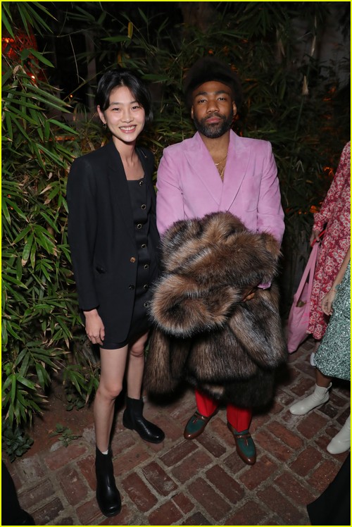 Donald Glover, Hoyeon at the CAA Pre-Oscars Party