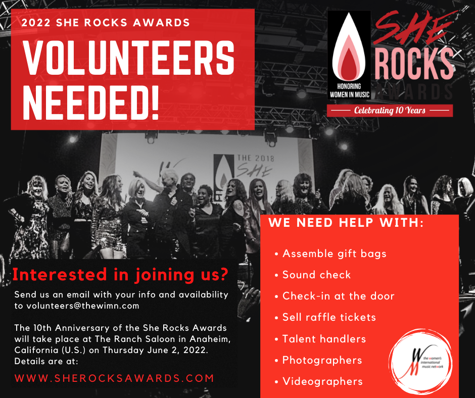 Volunteers Needed at She Rocks Awards