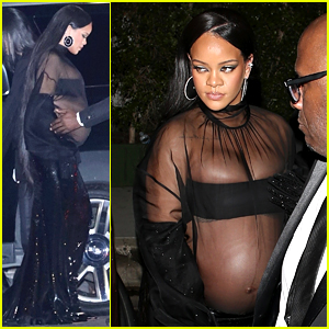 Pregnant Rihanna Spotted Partying Until 5am in Sheer Dress on Oscars Night!