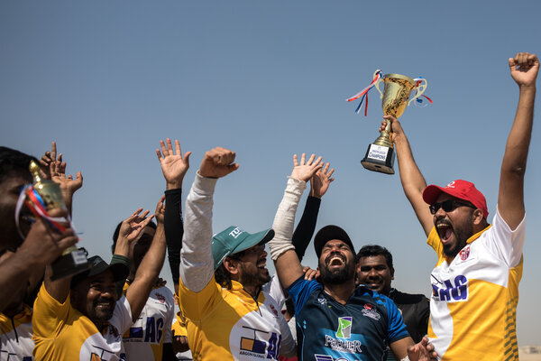 Cricket team QCF (Qatar Cricket Friends) win the final game against Golden Knight team in their league.