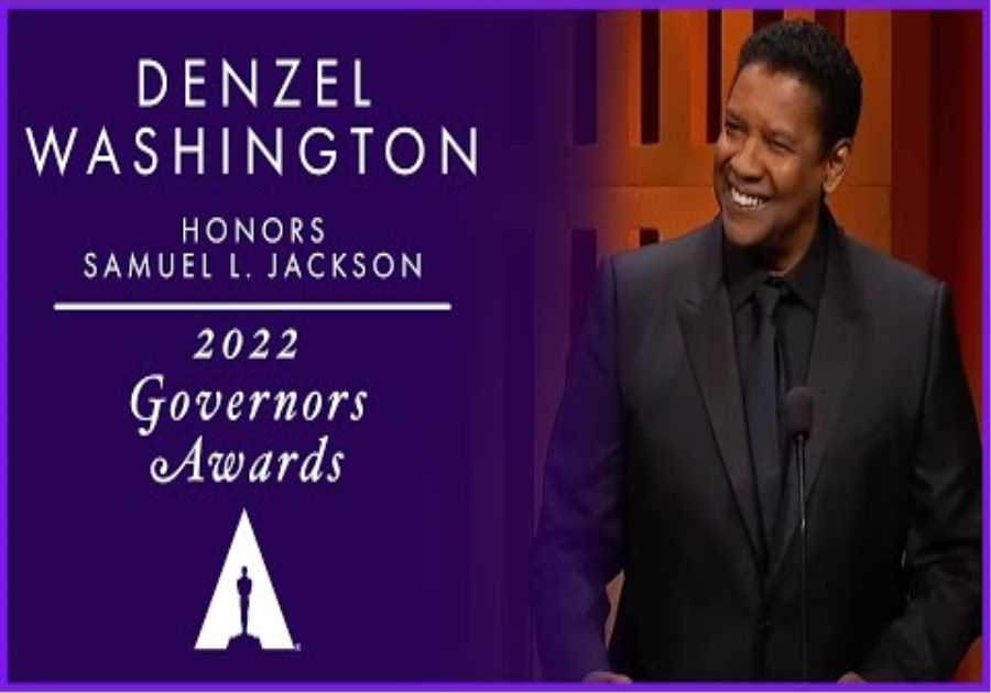 Denzel Washington honors Samuel L. Jackson at the 2022 Governors Awards