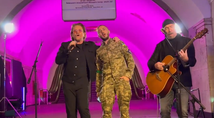 U2's Bono and The Edge in Kyiv
