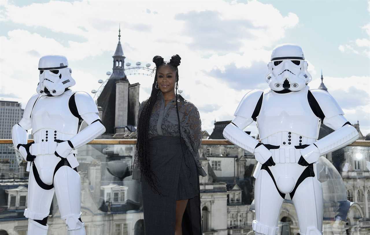 Moses Ingram attends the photocall for the new Disney+ limited series "Obi Wan Kenobi" at the Corinthia Hotel on May 12, 2022 in London, England.   