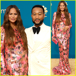 Pregnant Chrissy Teigen Joins Husband John Legend at Emmy Awards 2022