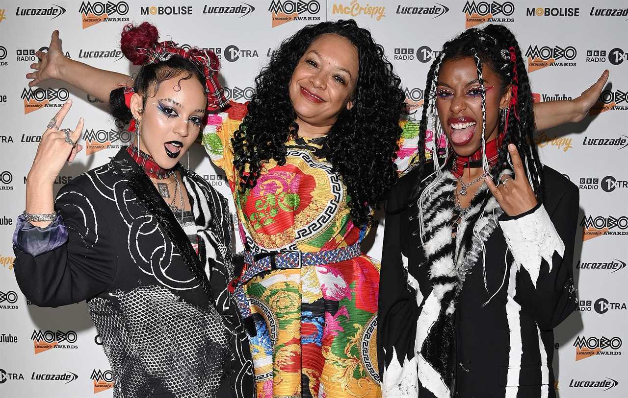 Kanya King and Nova Twins attends the nominations launch of the MOBO Awards 2022 at Cafe KOKO on November 11, 2022 in London, England. (Photo by Eamonn M. McCormack/Getty Images)