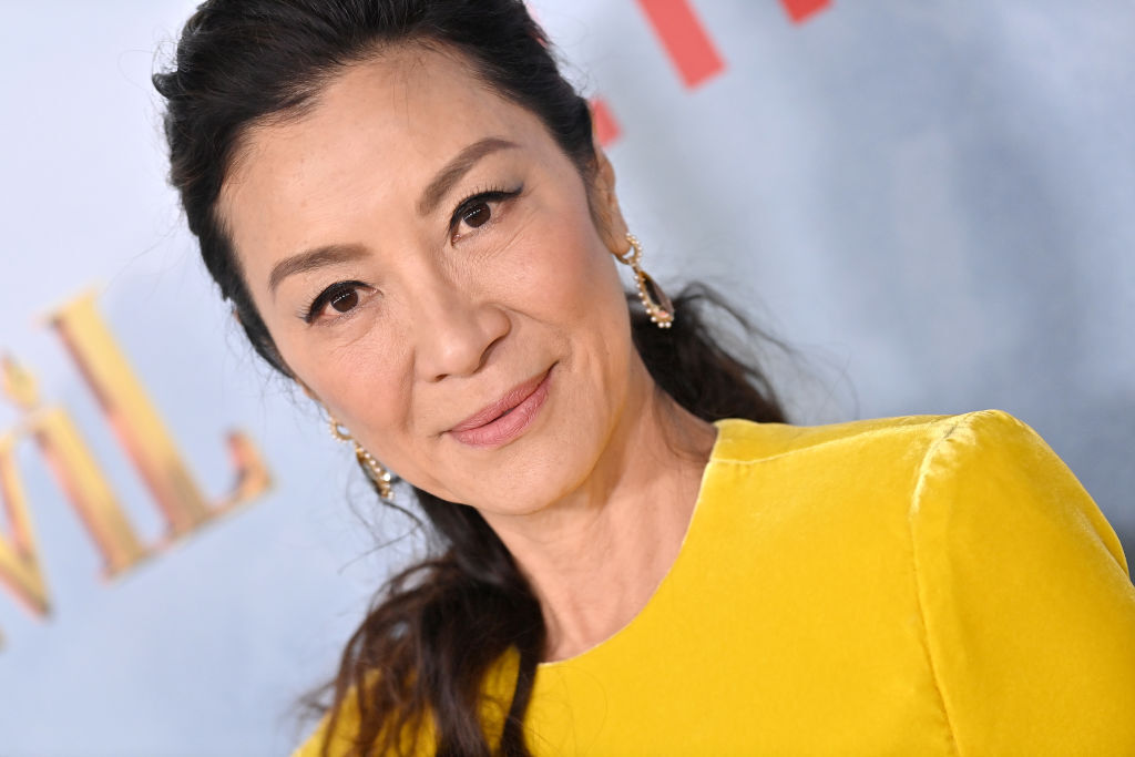 LOS ANGELES, CALIFORNIA - OCTOBER 18: Michelle Yeoh attends the Premiere of Netflix's "The School For Good And Evil" at Regency Village Theatre on October 18, 2022 in Los Angeles, California. (Photo by Axelle/Bauer-Griffin/FilmMagic )