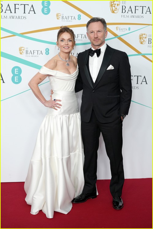 Geri Horner and husband Christian at the BAFTAs 2023