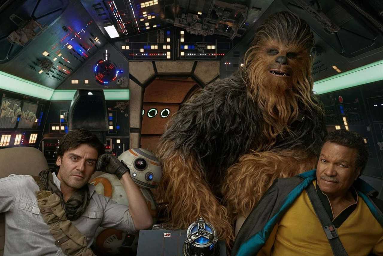 Lando, Poe, Chewbacca and BB-8 from Star Wars: Rise Of The Skywalker