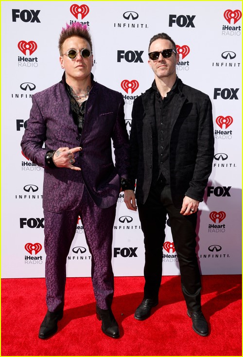 Jacoby Shaddix, Jerry Horton of Papa Roach at the iHeartRadio Music Awards 2023