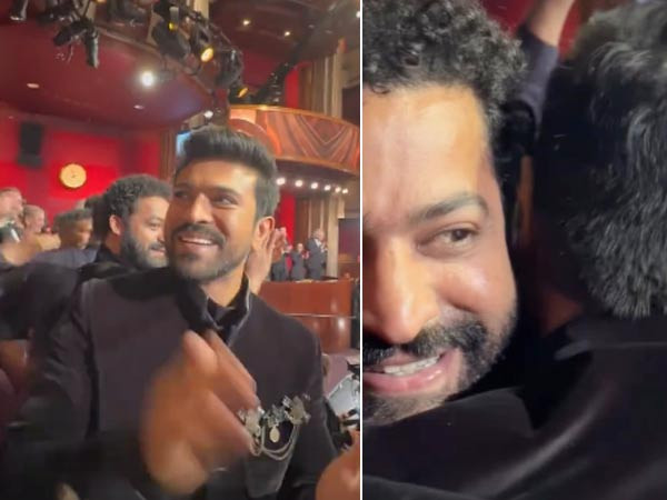 Oscars 2023: Ram Charan hugs Jr NTR as RRRs Naatu Naatu wins Best Original Song
