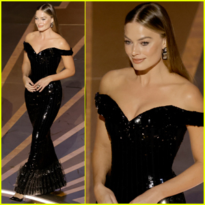 Margot Robbie Makes Surprise Appearance at Oscars 2023 to Present with Morgan Freeman