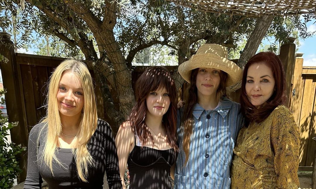 Priscilla Presley with granddaughters Riley Keough, Finely and Harper Lockwood