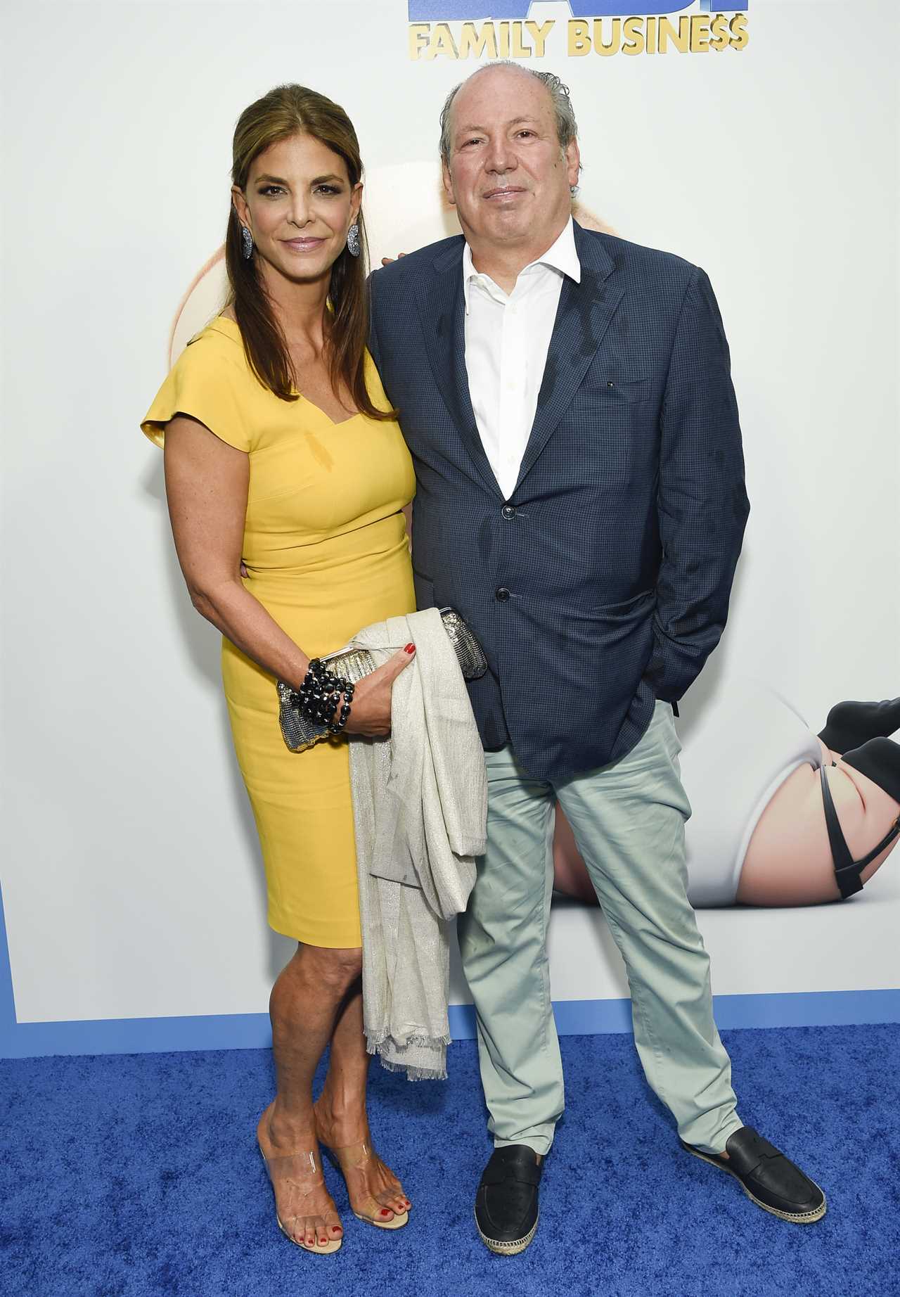 Composer Hans Zimmer, right, and girlfriend Dina De Luca attend the world premiere of "The Boss Baby: Family Business" at the SVA Theatre on Tuesday, June 22, 2021, in New York. (Photo by Evan Agostini/Invision/AP)