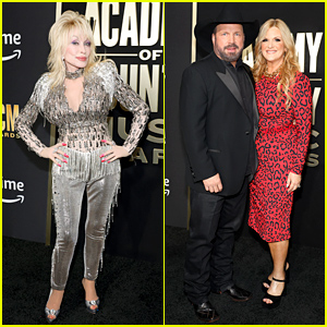 Hosts Dolly Parton & Garth Brooks Walk ACM Awards 2023 Red Carpet with His Wife Trisha Yearwood