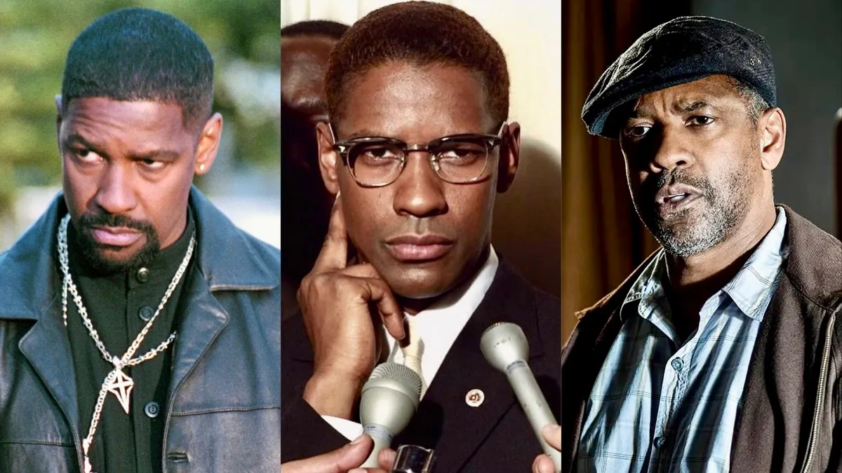 Denzel Washington in 'Training Day,' 'Malcolm X,' and 'Fences'