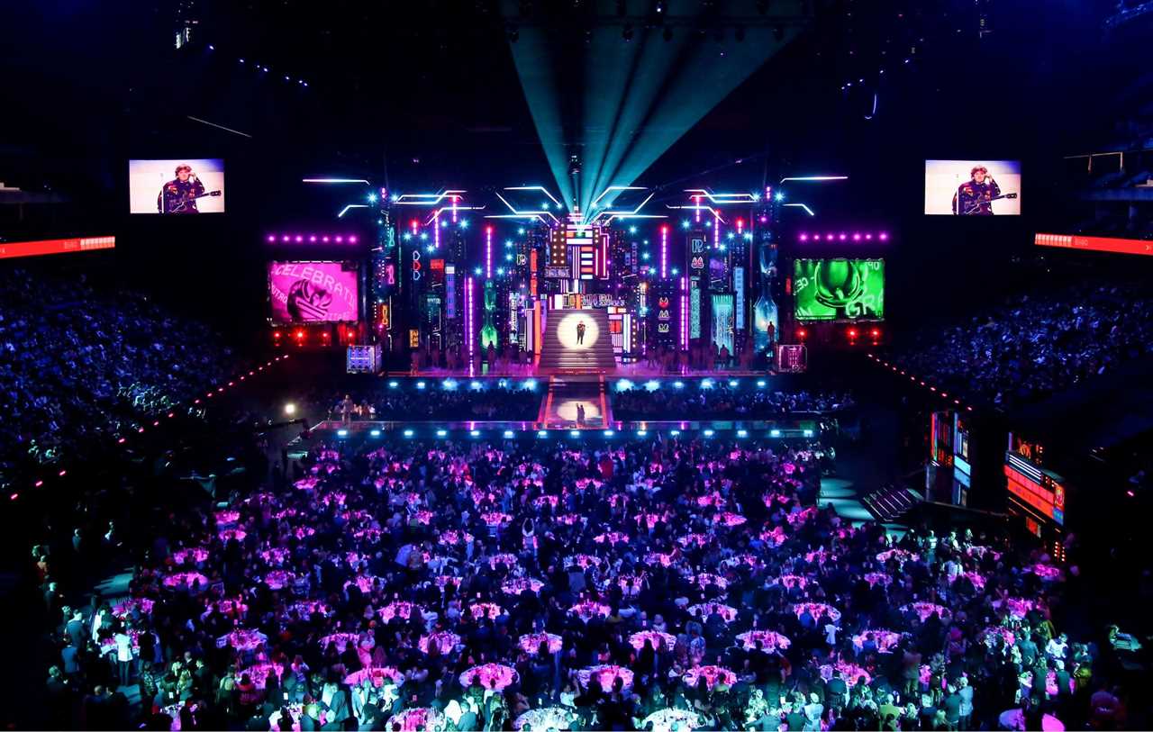 Lewis Capaldi performs on stage during The BRIT Awards 2023 at The O2 Arena on February 11, 2023 in London, England