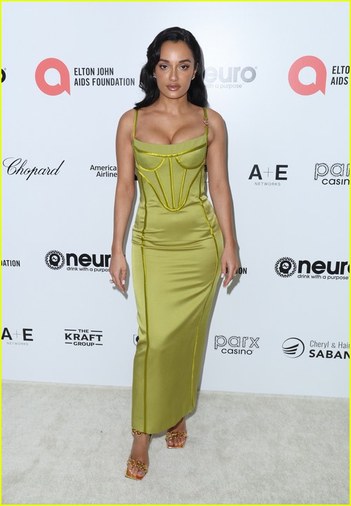 Amina Muaddi at the Elton John Oscar Party 2023