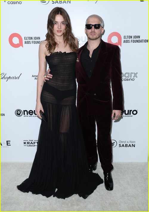 Charlotte Lawrence, Andrew Watt at the Elton John Oscar Party 2023