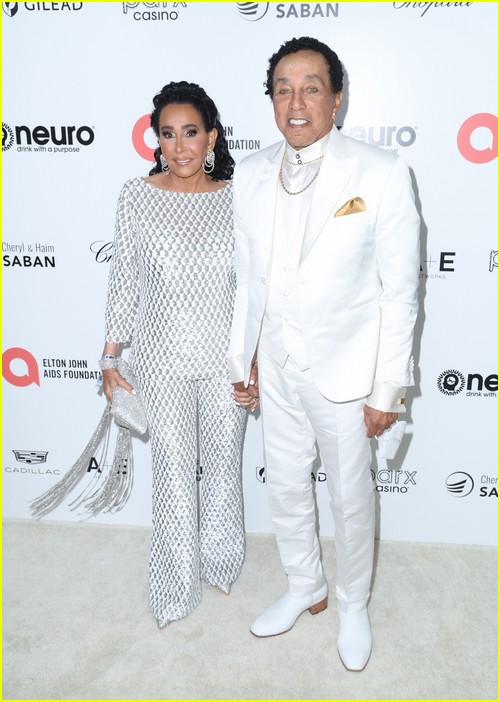 Smokey Robinson, Frances Robinson at the Elton John Oscar Party 2023