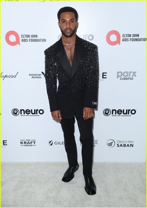 Lucien Laviscount at the Elton John Oscar Party 2023