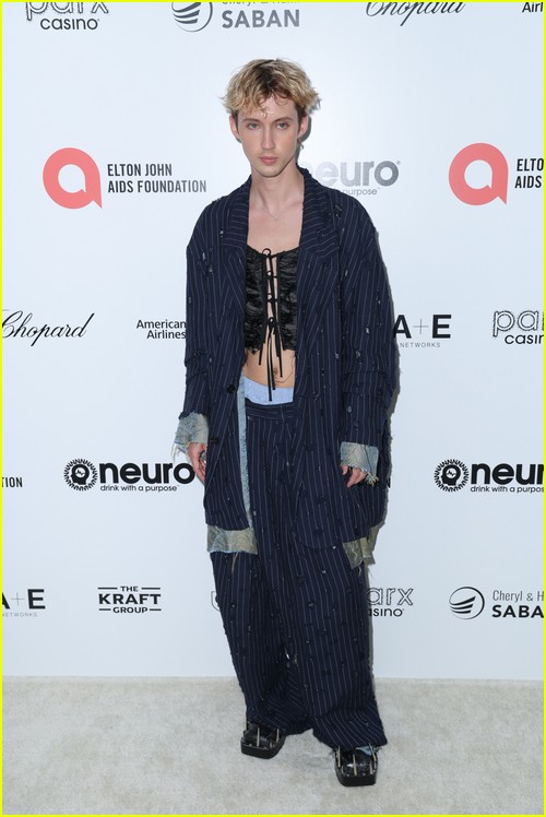 Troye Sivan at the Elton John Oscar Party 2023