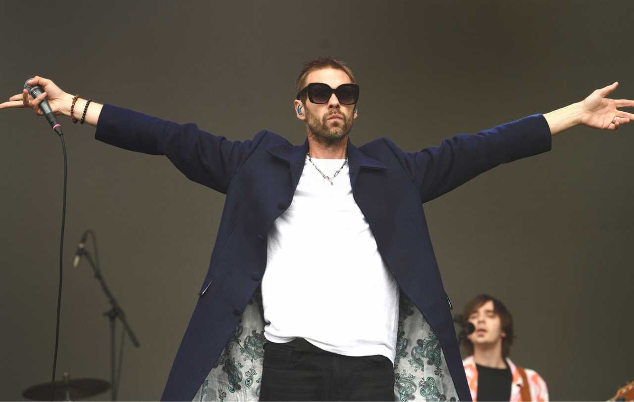 Tom Meighan performs on stage at Audley End House on August 05, 2023 in Saffron Walden, England. 