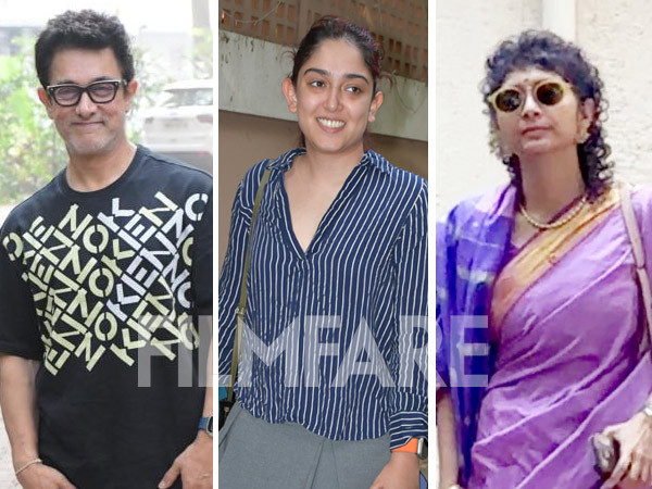 Kiran Rao Ira Khan and others arrive at Aamir Khans residence for Iraï¿½s Haldi ceremony 