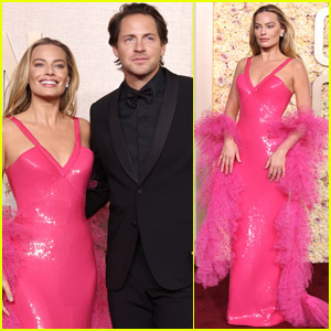 Margot Robbie Channels Superstar Barbie at Golden Globes 2024 with Husband Tom Ackerley