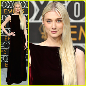 Elizabeth Debicki Stuns In Red Velvet While Arriving at Emmy Awards 2023