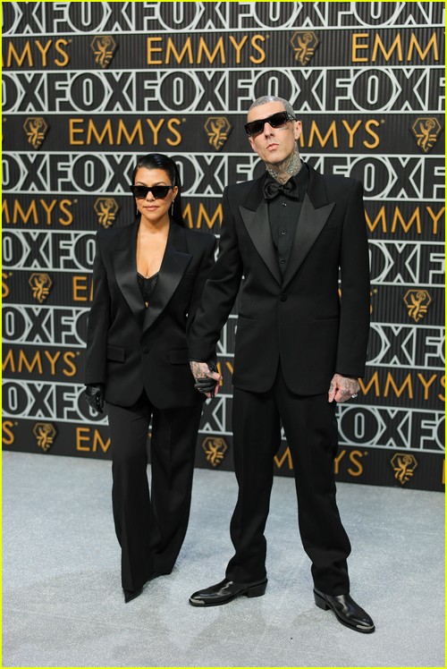 Kourtney Kardashian and Travis Barker at the Emmy Awards