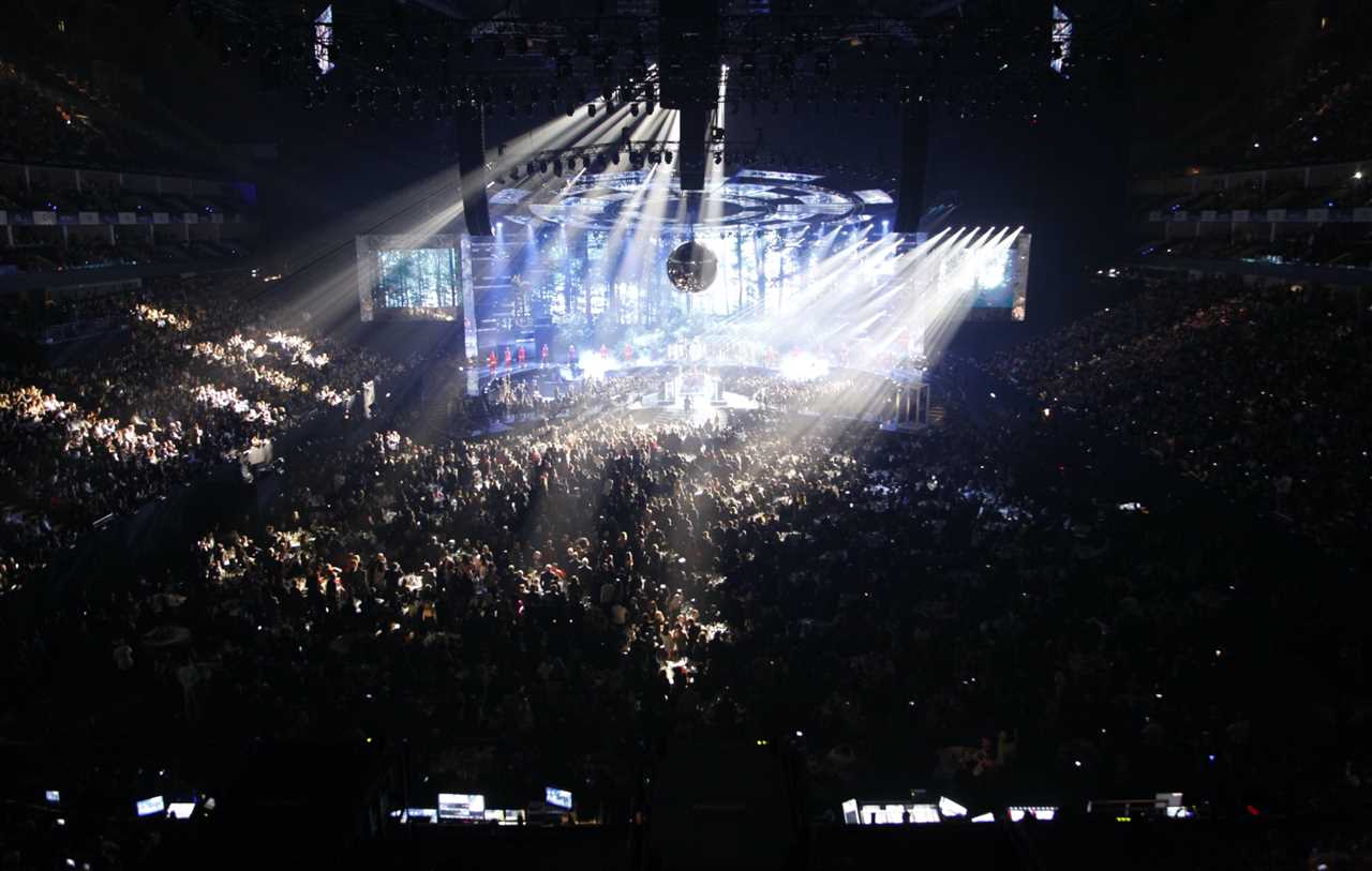 a wide shot of the audience at the BRIT Awards 2019